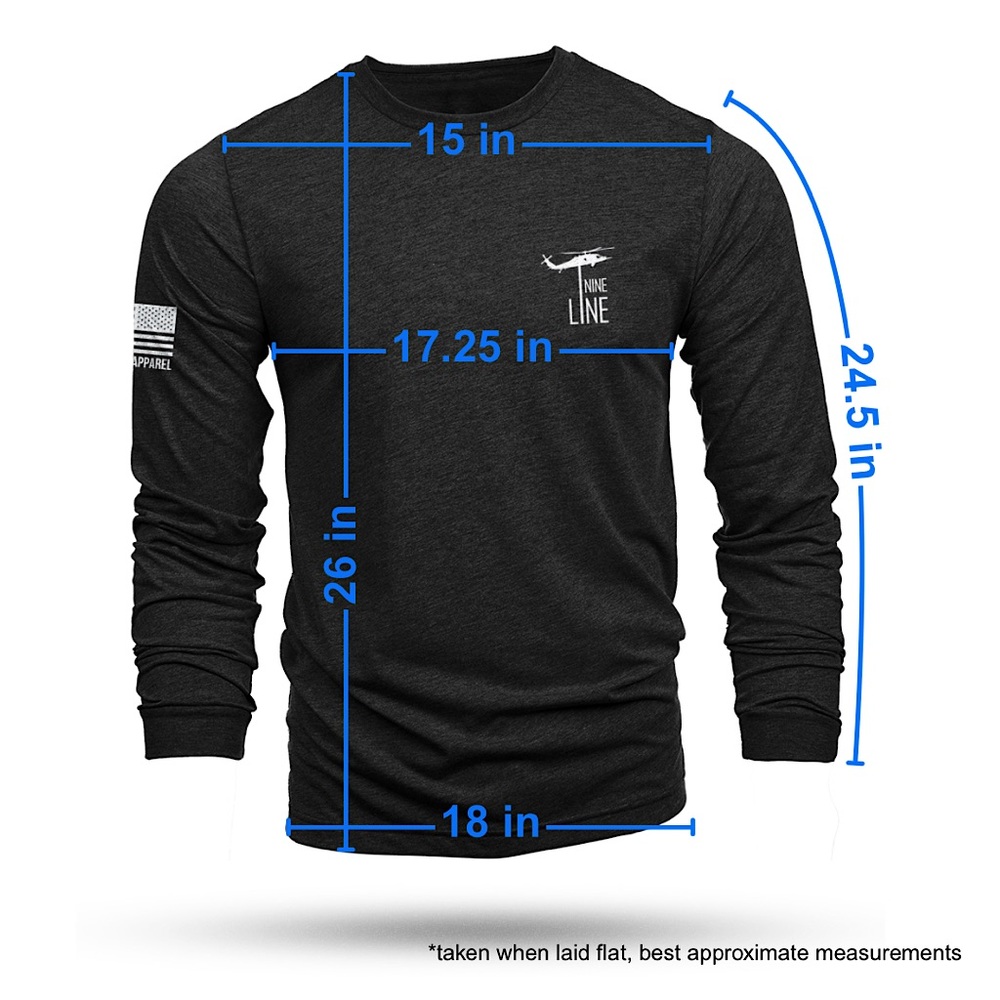 Nine Line Dropline Logo Long-Sleeve T-Shirt Black NWOT - Picture 9 of 9
